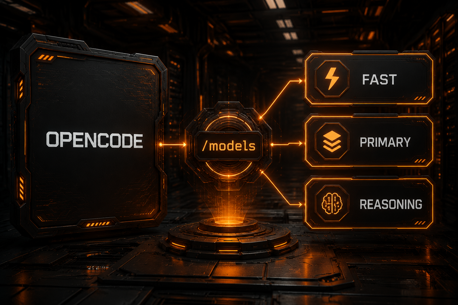 Selecting and switching among multiple coding models in OpenCode