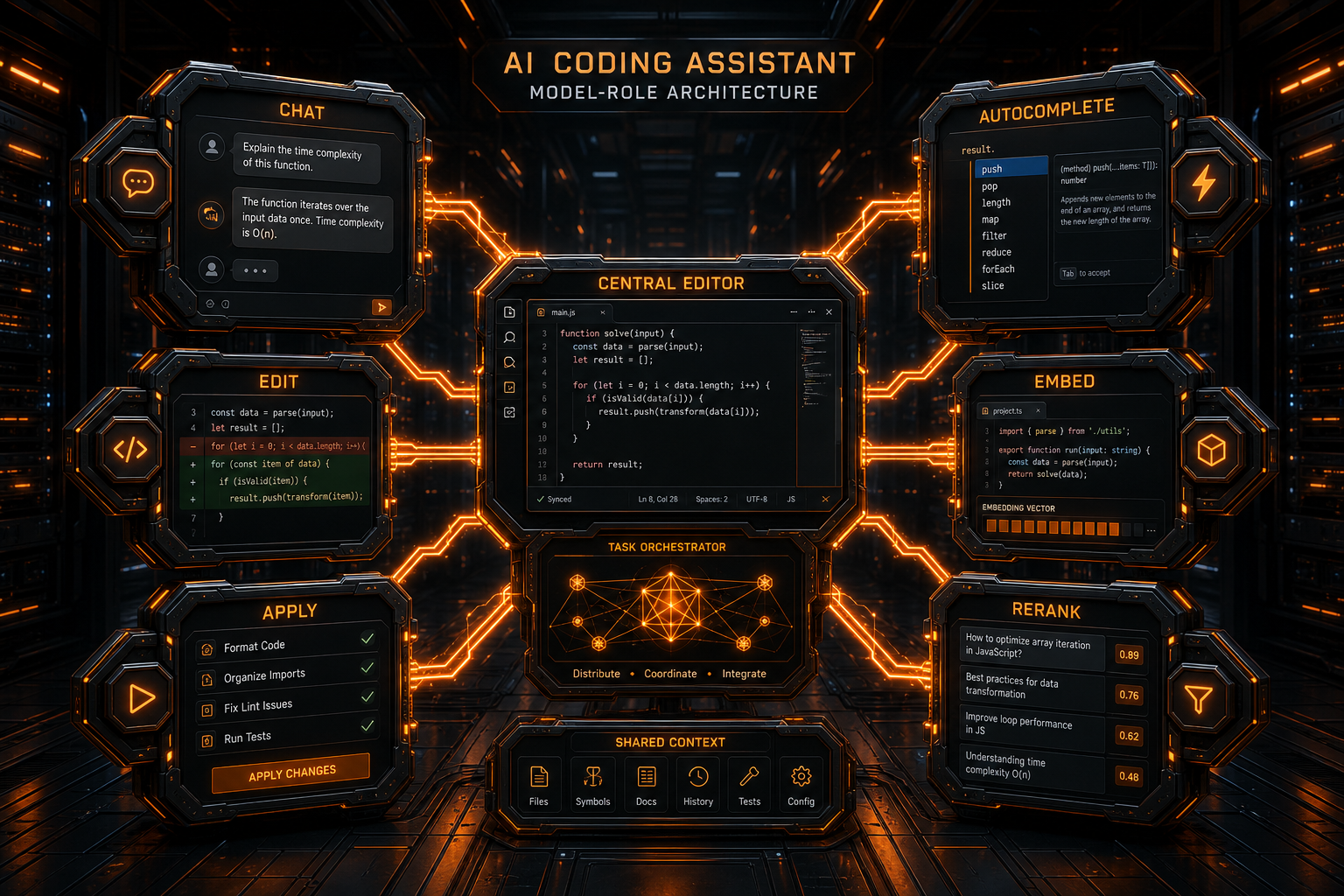 Continue 将模型分配给 Chat、Edit、Apply 与 Autocomplete 角色