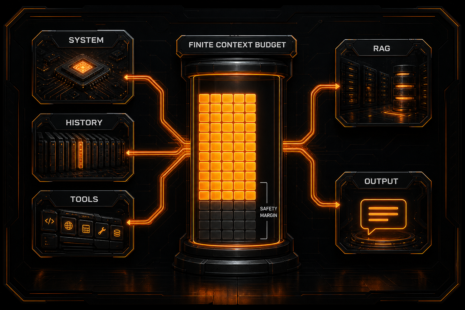System instructions, history, tools, and output sharing one context budget