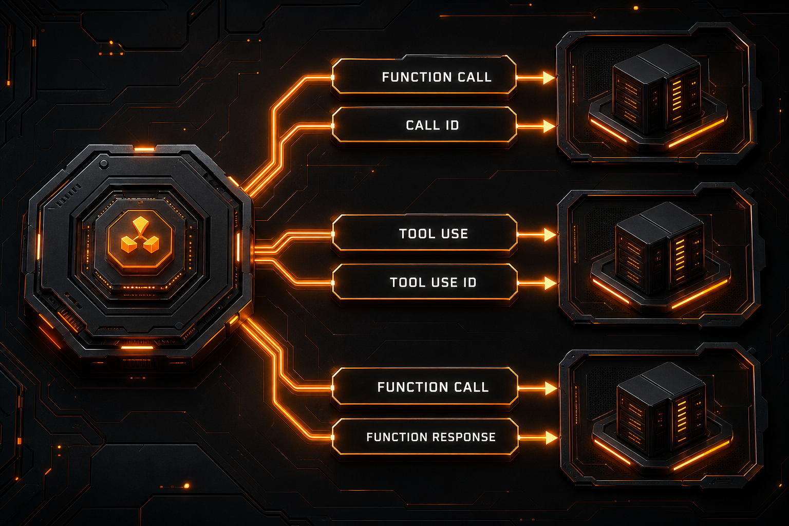 Function calls, tool use, and tool-result correlation across providers